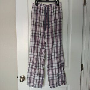 Victoria's Secret Gray Pink Plaid Pajama Pants, Women's XS